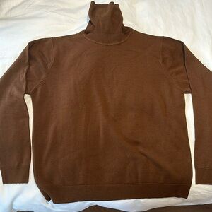 Talbots Brown Turtleneck 100% Woolmark Wool